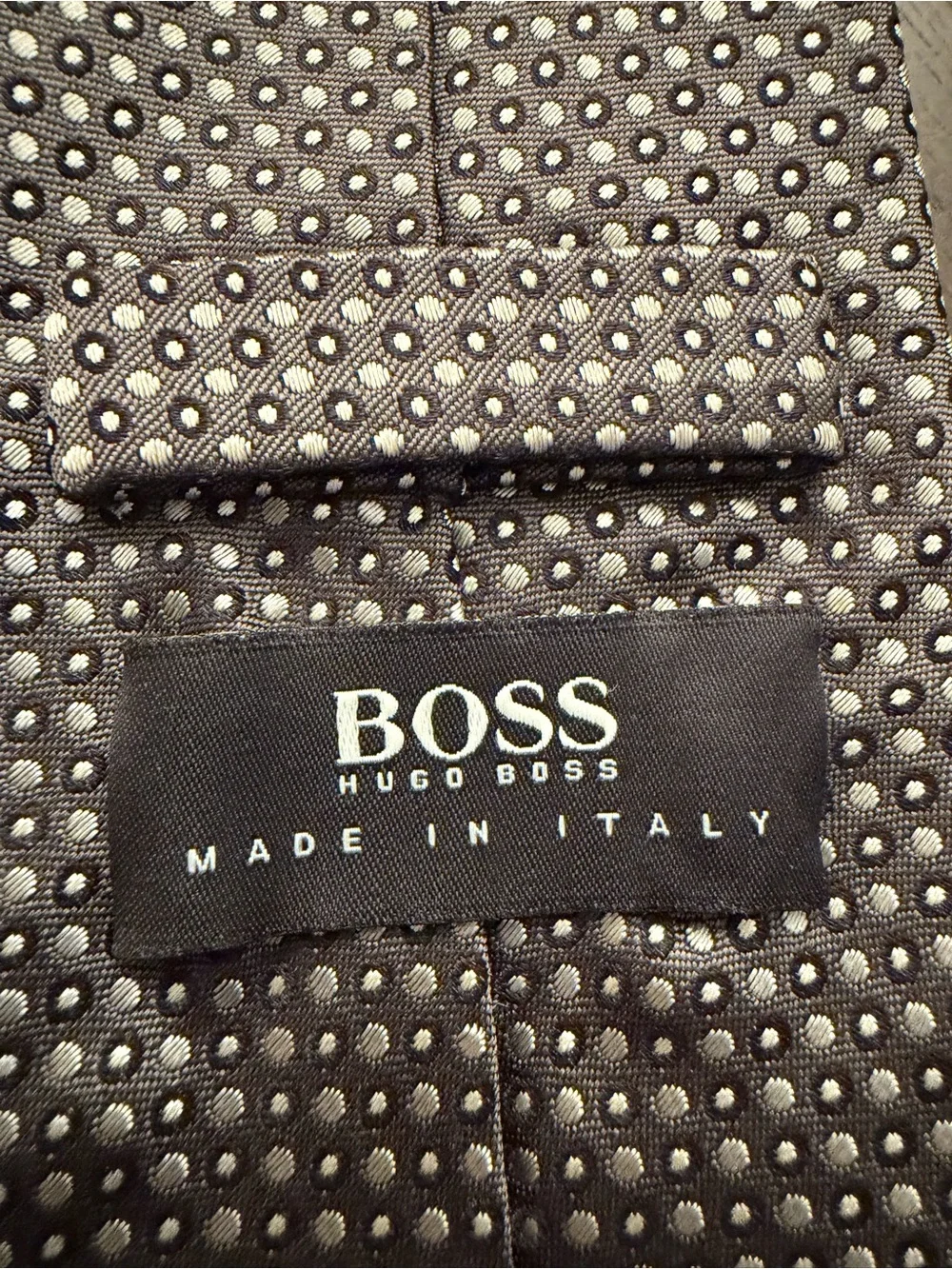 Hugo Boss Classic Men's Polka Dot Navy Tie 3” wide